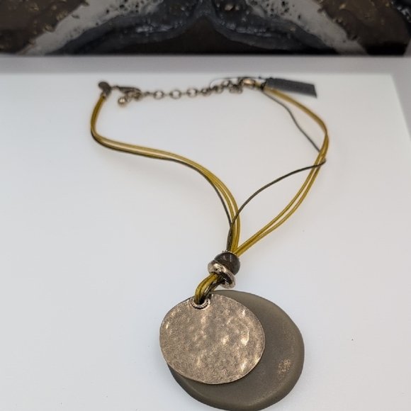 Chico's Gold and Gray Layered Pendant Necklace - Picture 5 of 5